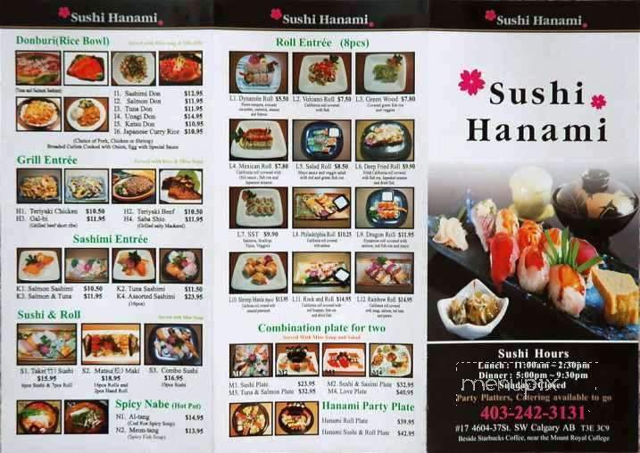 Sushi Hanami - Calgary, AB menu_pic