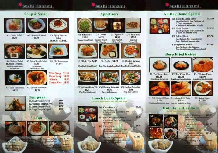 Sushi Hanami - Calgary, AB menu_pic