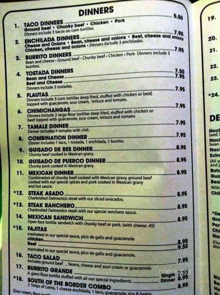 Taco Especial - Ecorse, MI menu_pic