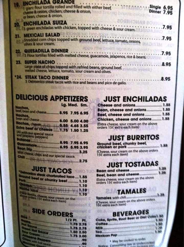 Taco Especial - Ecorse, MI menu_pic