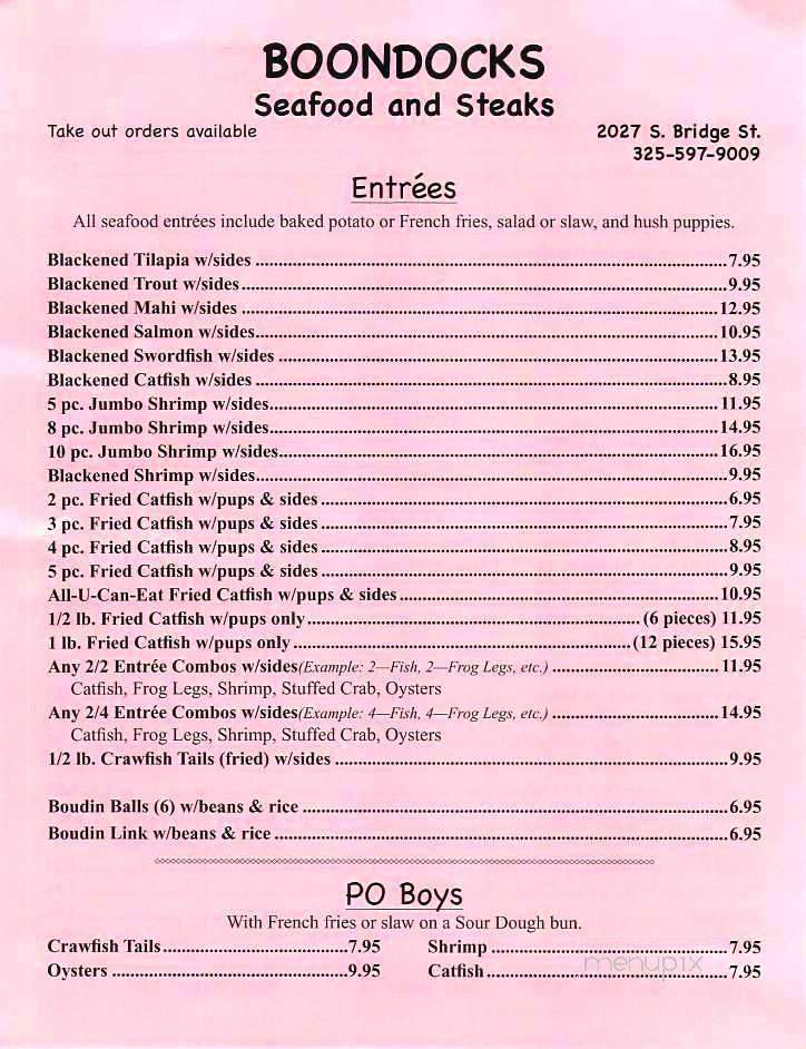 Boondocks - Loganville, GA menu_pic