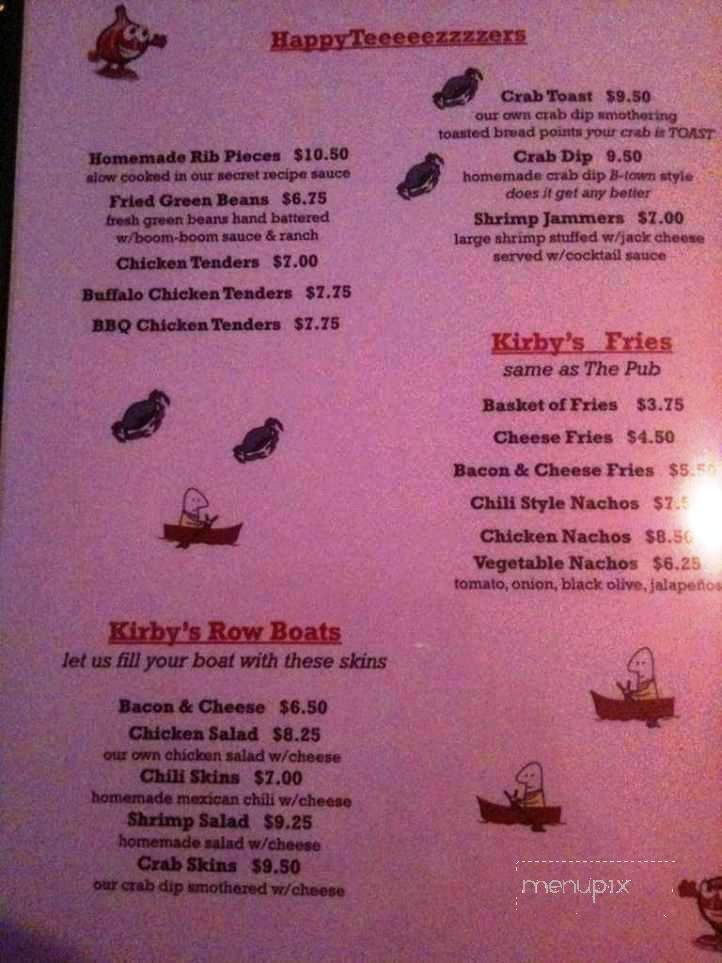 Kirby's Red Onion Grille - Ocean City, MD menu_pic