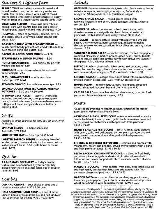 Landmark Cafe & Creperie - Galesburg, IL menu_pic