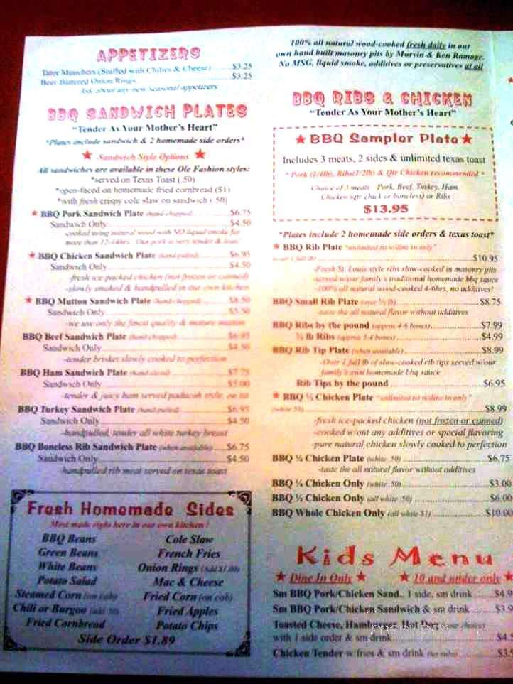 Ole Hickory Pit Bar-B-Cue - Louisville, KY menu_pic