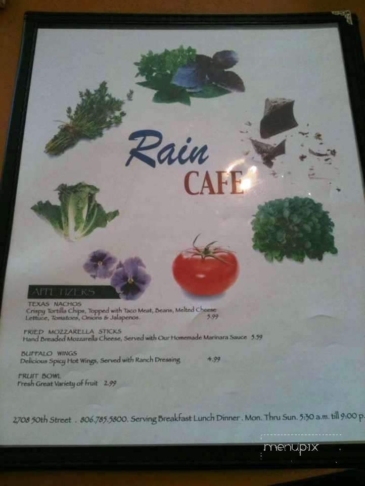 Rain Cafe - Lubbock, TX menu_pic
