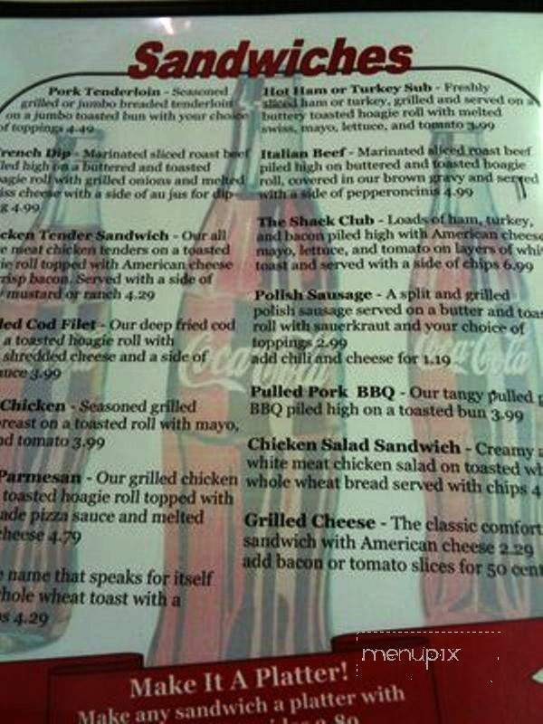 Shack - Clinton, IL menu_pic