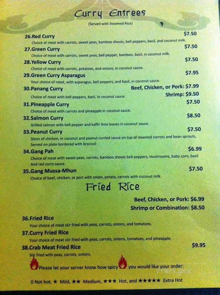 Sala Thai - Fayetteville, AR menu_pic