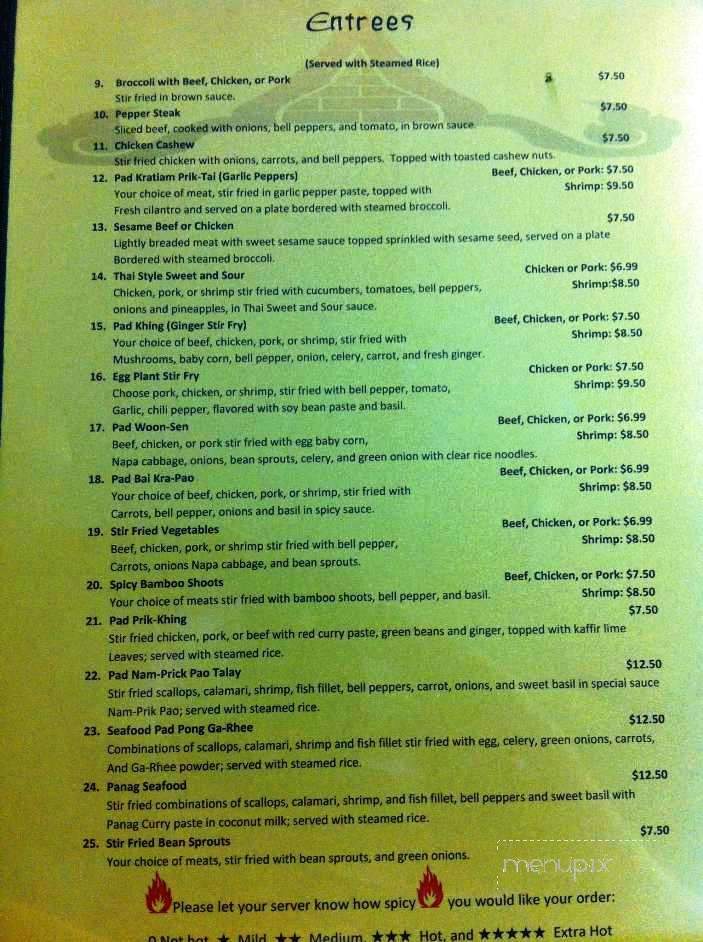 Sala Thai - Fayetteville, AR menu_pic