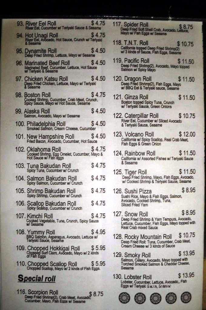 Ginza Sushi - Winnipeg, MB menu_pic