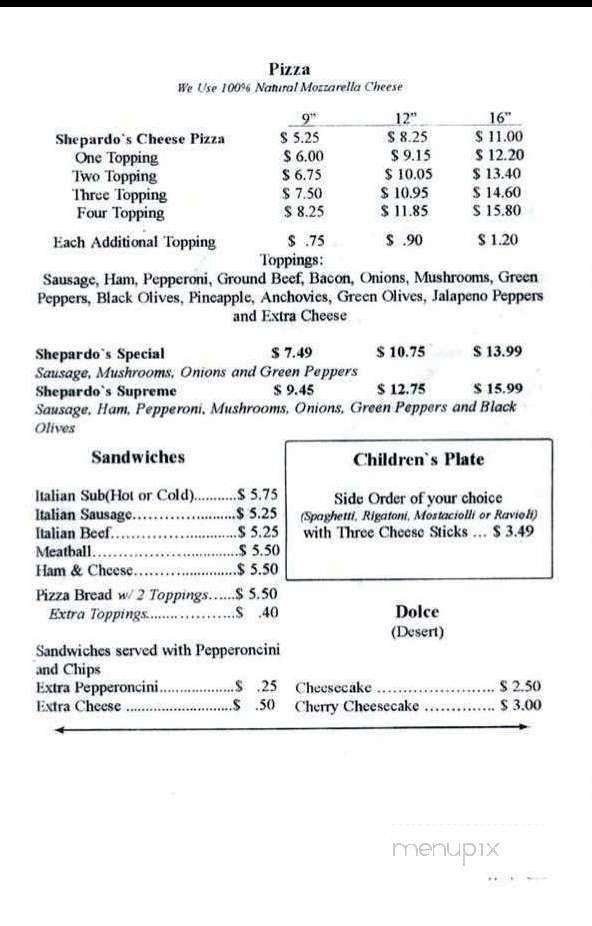 Shepardo's Italian Villa - Springfield, IL menu_pic