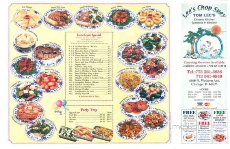 Tom Lee Restaurant - Chicago, IL menu_pic