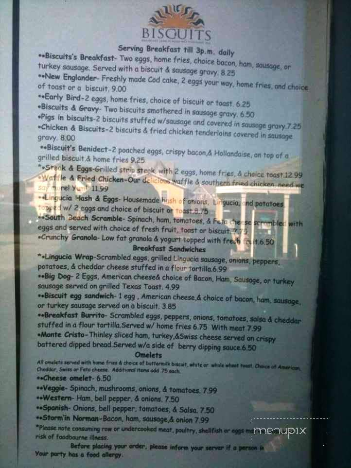 Biscuits - Oak Bluffs, MA menu_pic