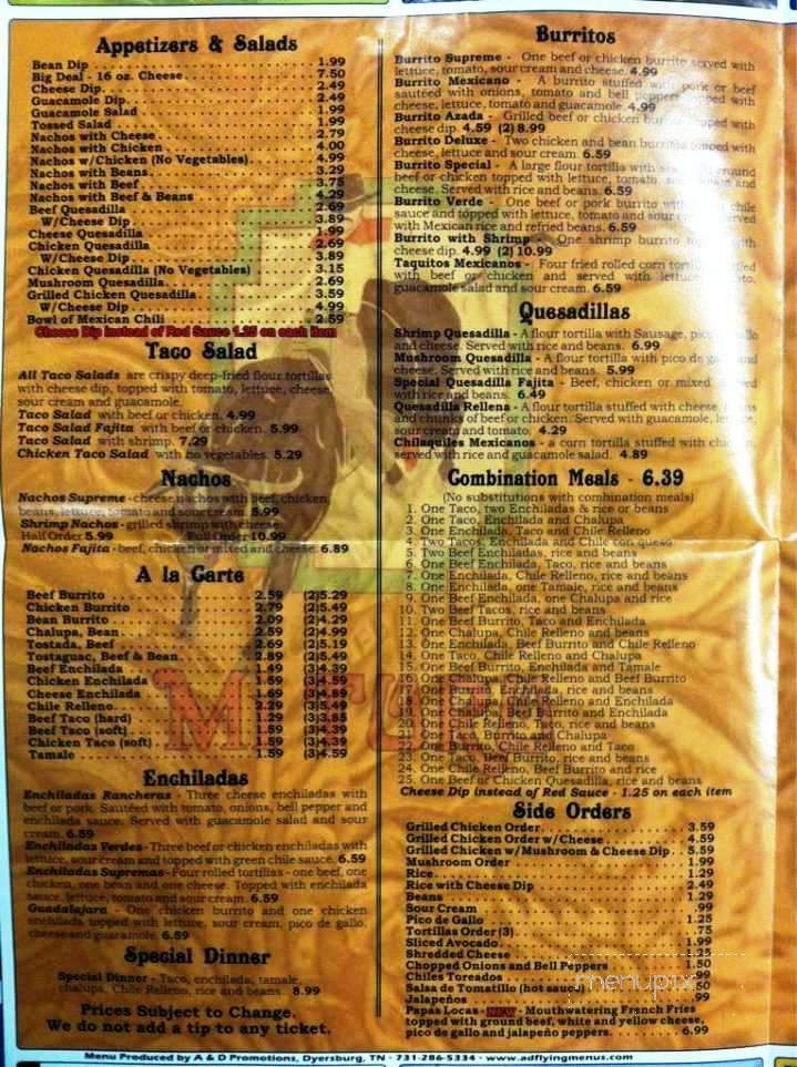 Mi Toro - Corinth, MS menu_pic