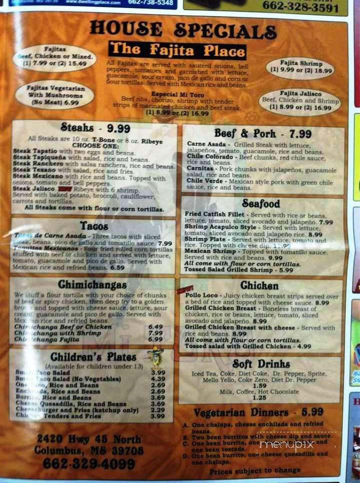 Mi Toro - Corinth, MS menu_pic