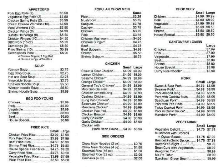 Canton Garden Restaurant - Robbinsdale, MN menu_pic