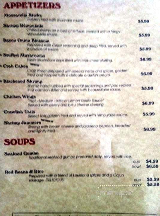 Cajun Depot Grill - Ellijay, GA menu_pic