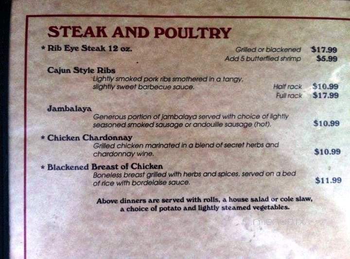 Cajun Depot Grill - Ellijay, GA menu_pic