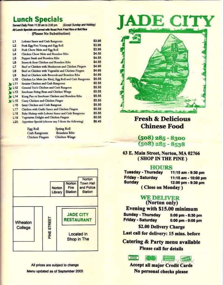 Jade City Chinese Restaurant - Norton, MA menu_pic