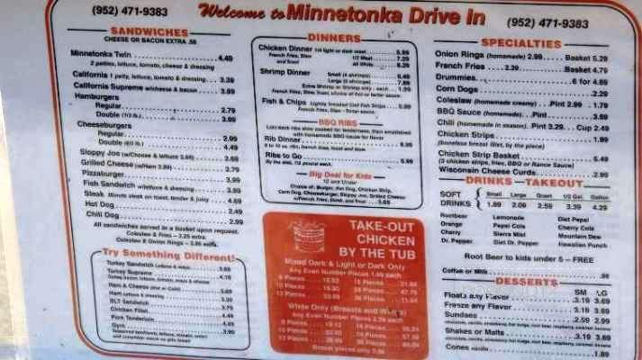Minnetonka Drive-In Restaurant - Spring Park, MN menu_pic