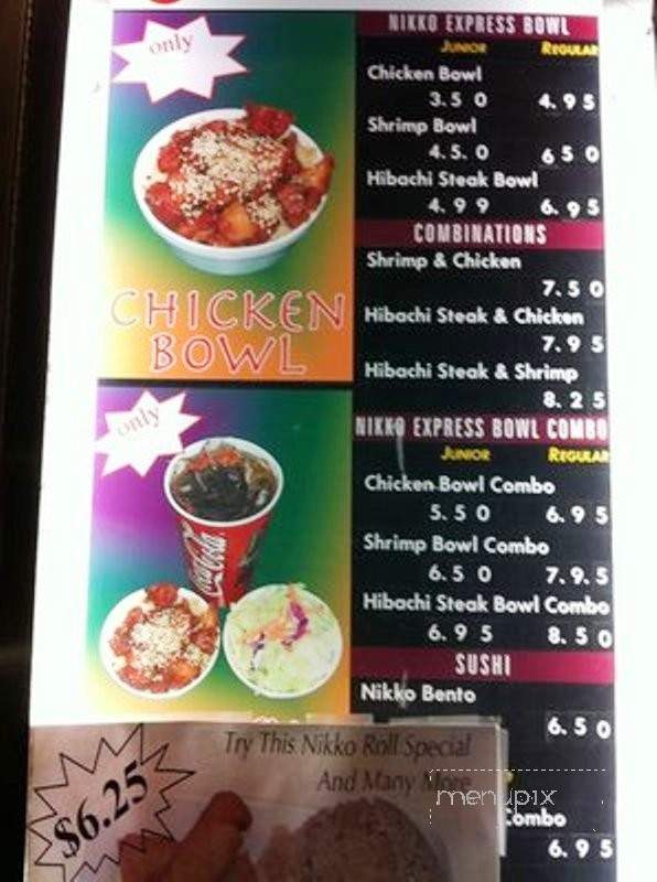 Nikko Japanese Steak & Seafood - Statesboro, GA menu_pic