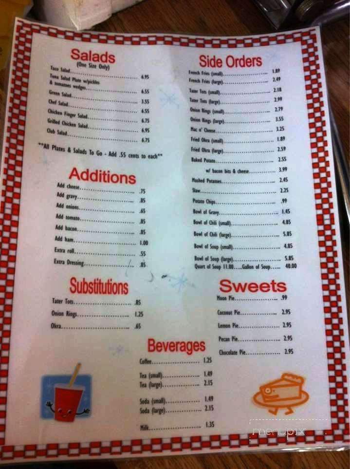 Doug & Hazel's Drive In - Columbus, MS menu_pic