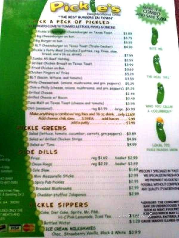 Pickles Neighborhood Grill - Norcross, GA menu_pic