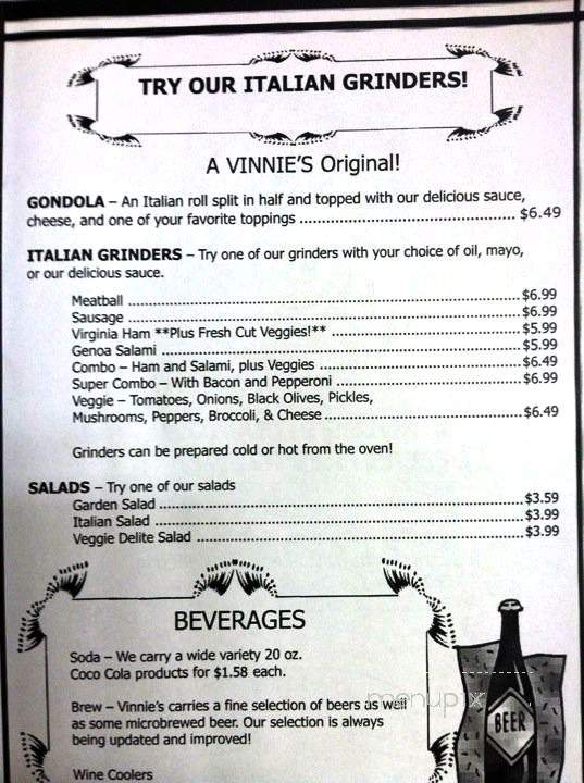 Vinnie's Pizzaria - Concord, NH menu_pic