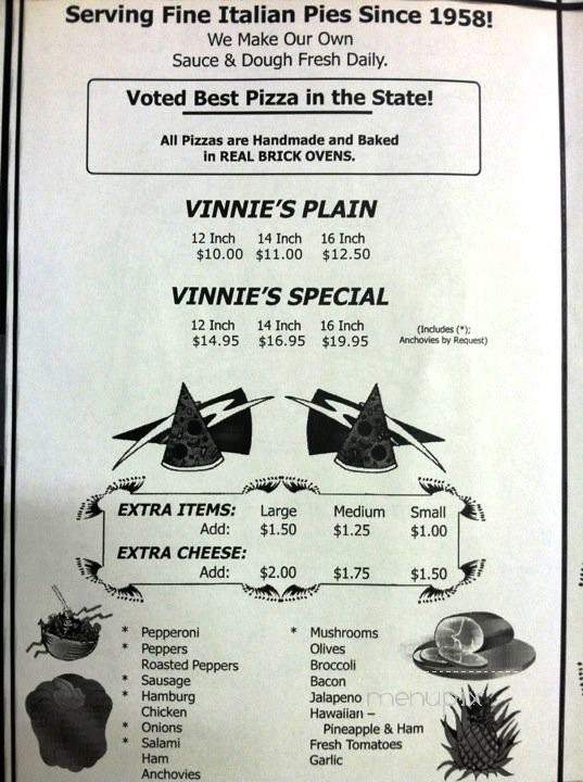 Vinnie's Pizzaria - Concord, NH menu_pic