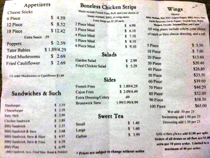 Blazer's Big Wing - Carrollton, GA menu_pic