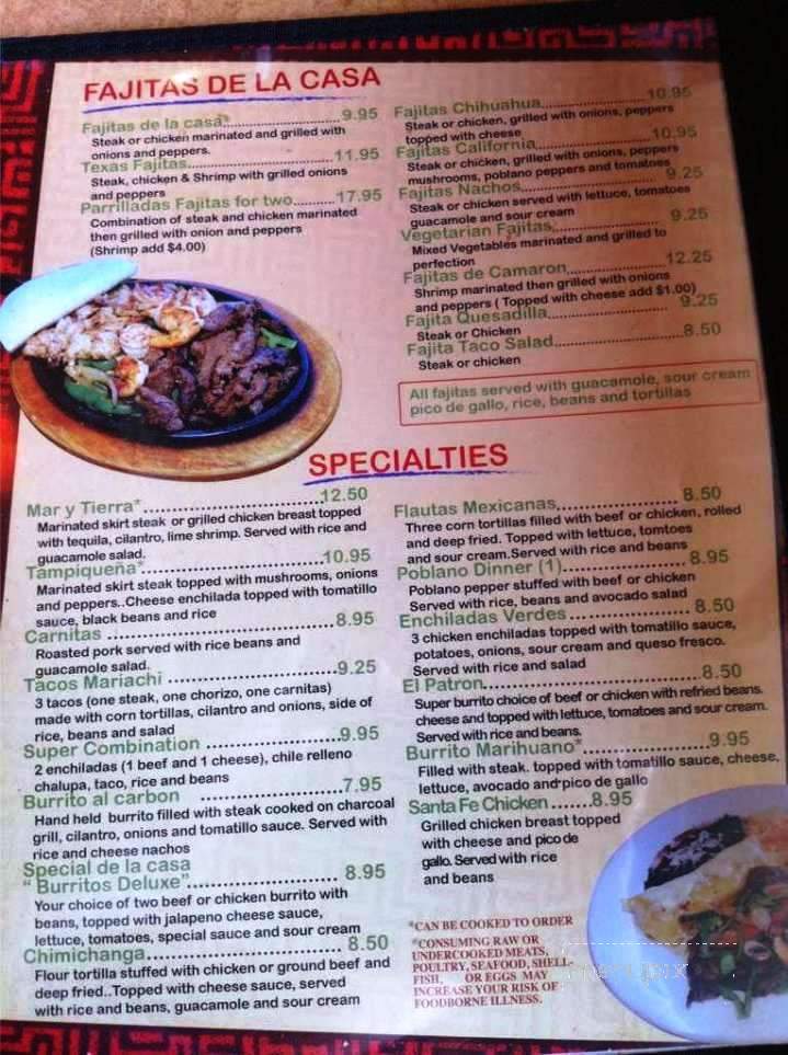 Fajita Grill - Valparaiso, IN menu_pic