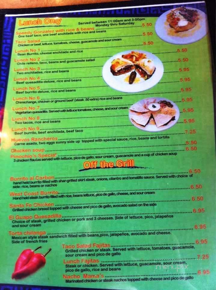 Fajita Grill - Valparaiso, IN menu_pic