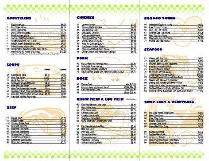 Fair View Chinese Cuisine - Las Vegas, NV menu_pic
