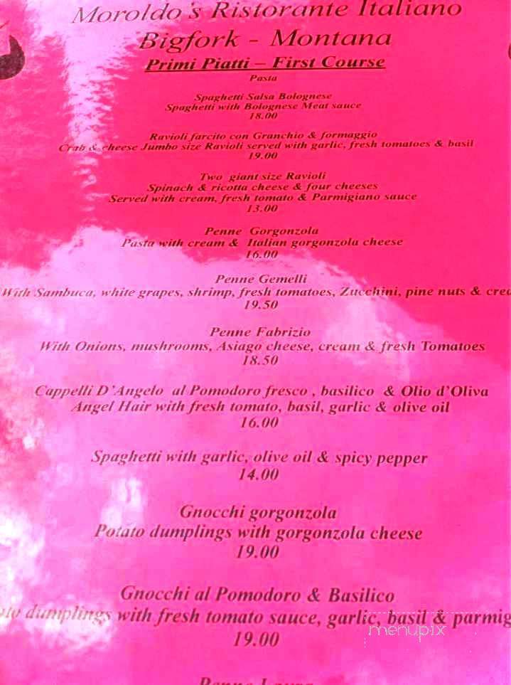 Moroldo's Fine Italian Restaurant - Bigfork, MT menu_pic