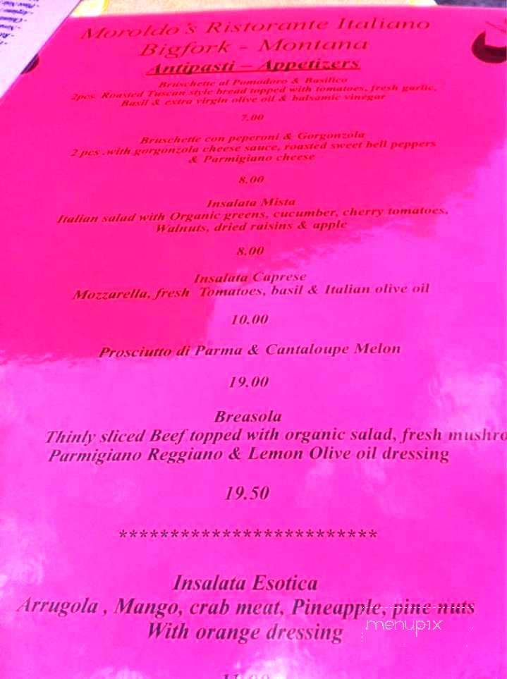 Moroldo's Fine Italian Restaurant - Bigfork, MT menu_pic