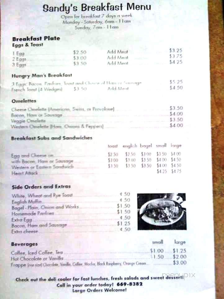 Sandy's Variety Store & Sub - Manchester, NH menu_pic