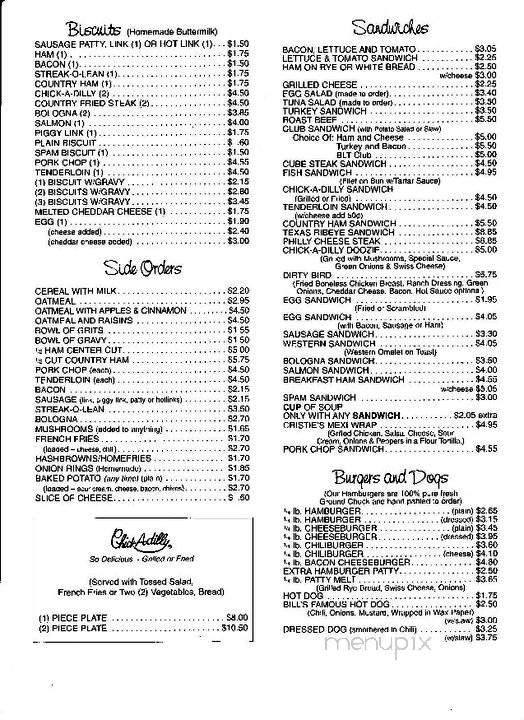 Anne & Bill's Restaurant - Forest Park, GA menu_pic