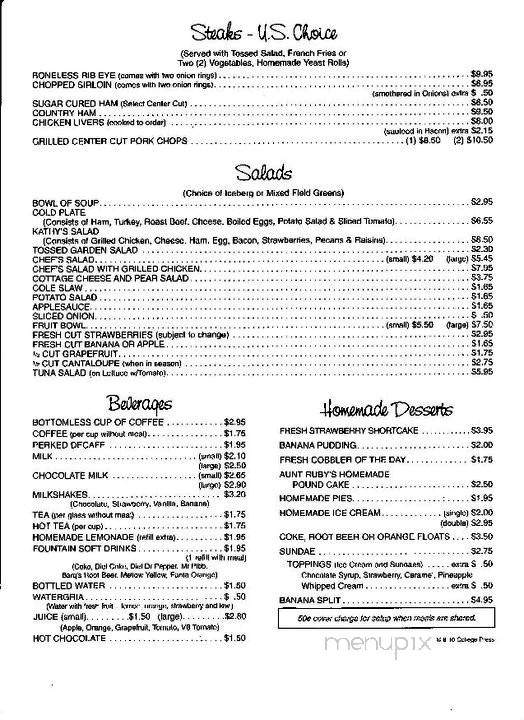 Anne & Bill's Restaurant - Forest Park, GA menu_pic