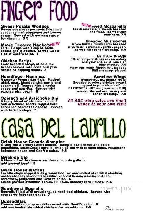 Brick House Cafe & Pub - Smithville, MO menu_pic
