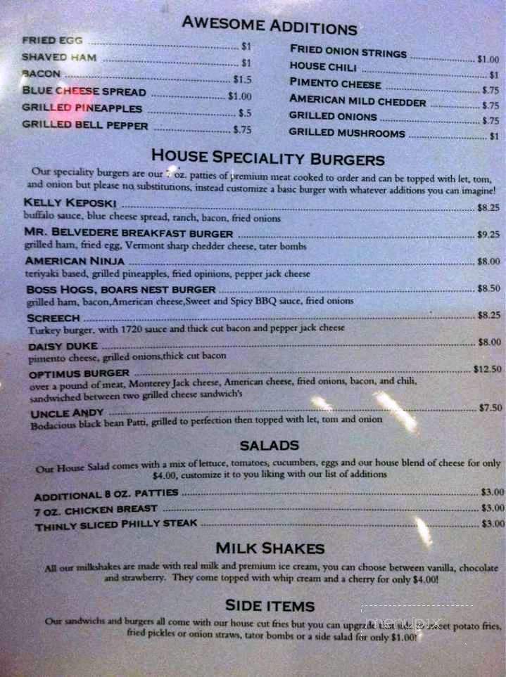 1720 Burger Bar - Florence, SC menu_pic