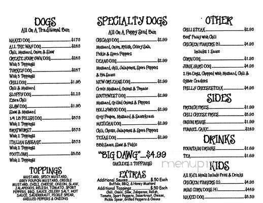 CJ's Hot Dogs - Hapeville, GA menu_pic