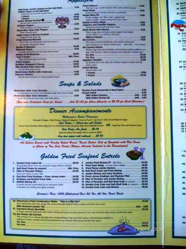 Carmen's Seafood Restaurant - Sea Isle City, NJ menu_pic