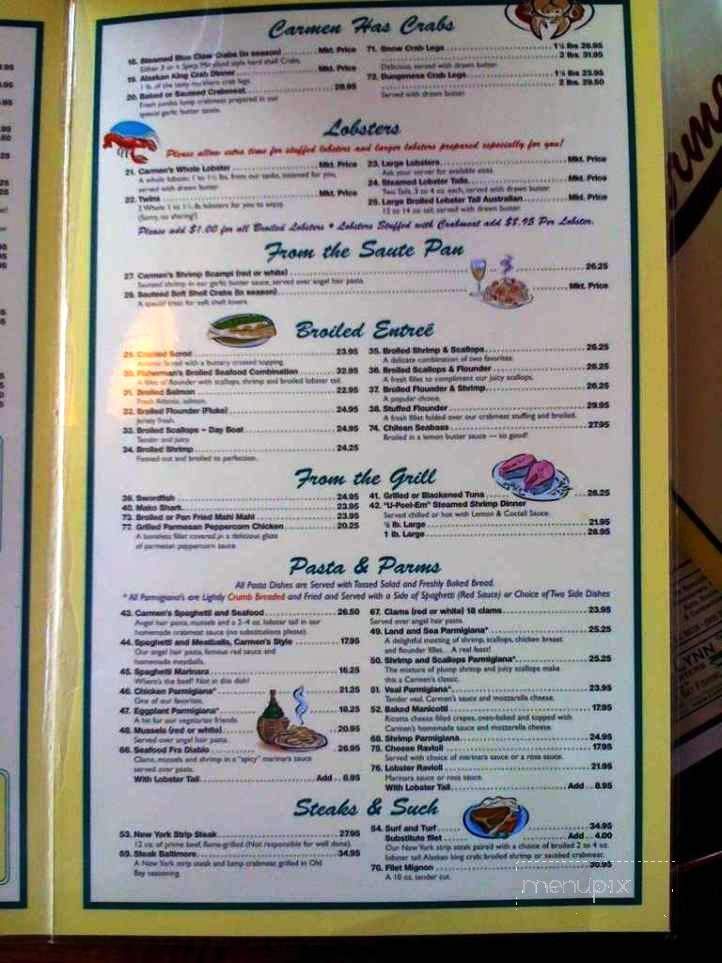 Carmen's Seafood Restaurant - Sea Isle City, NJ menu_pic