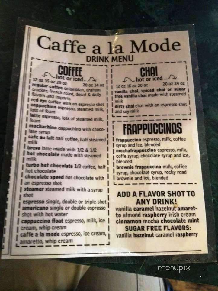 Caffe A La Mode - Warwick, NY menu_pic
