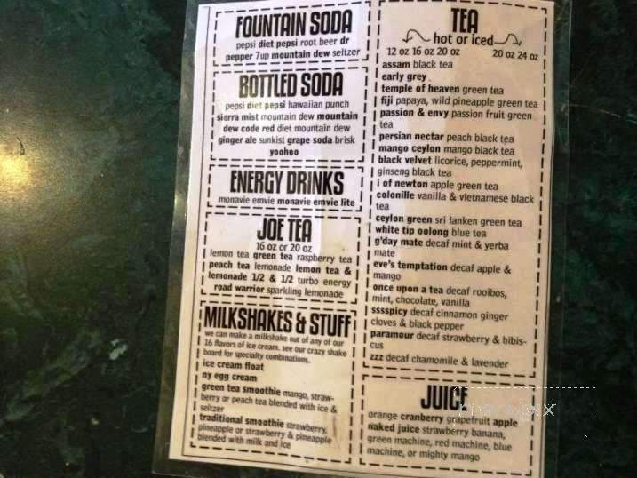 Caffe A La Mode - Warwick, NY menu_pic