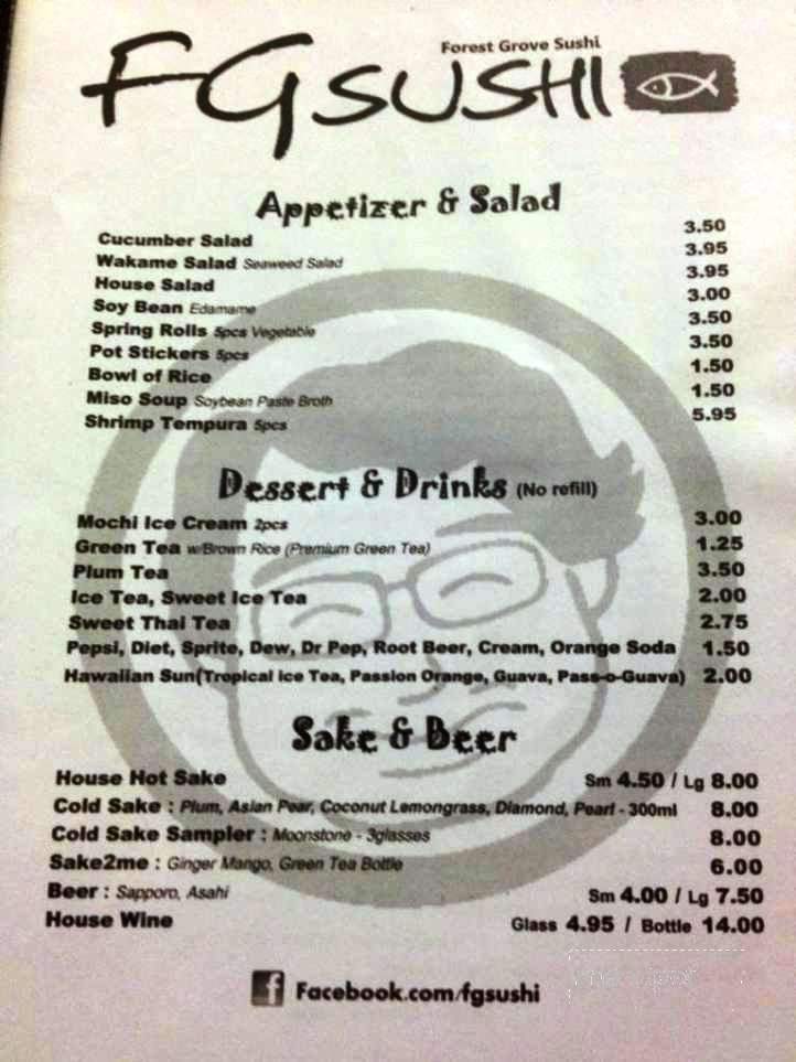 F G Sushi - Forest Grove, OR menu_pic
