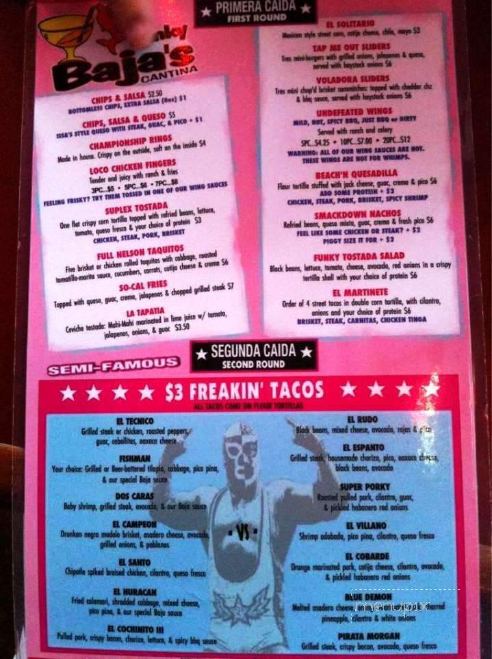 Funky Baja's Cantina - Keller, TX menu_pic