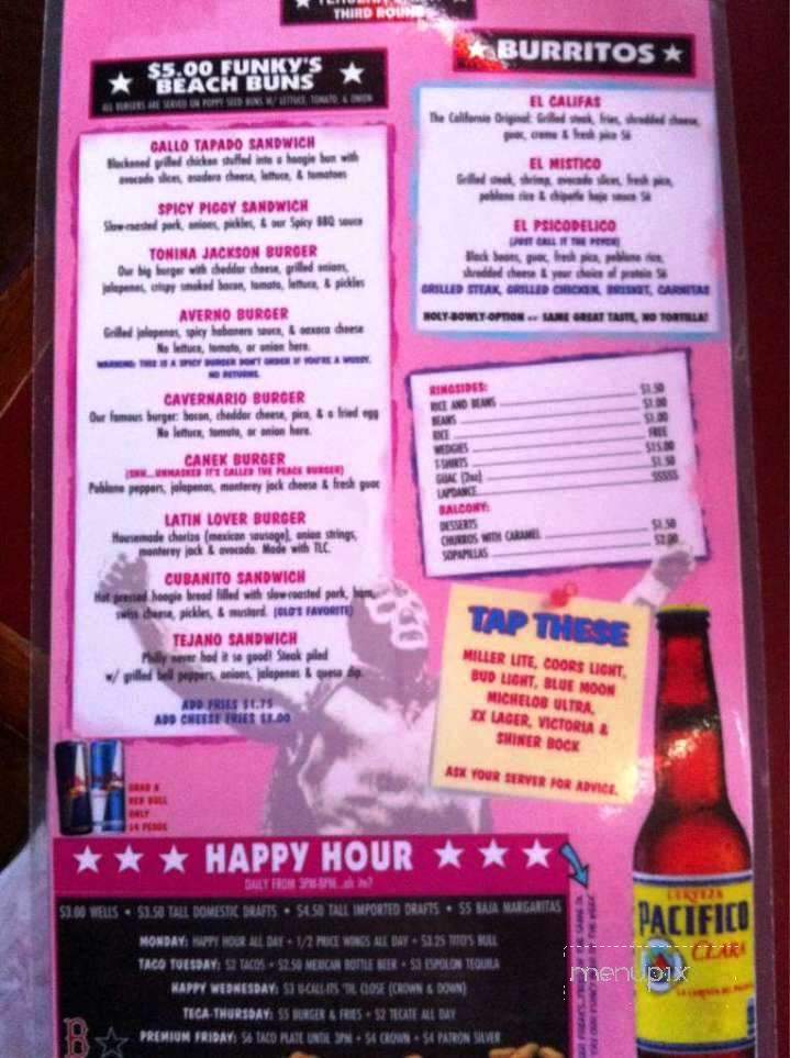 Funky Baja's Cantina - Keller, TX menu_pic