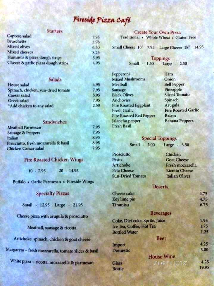 Fireside Pizza Cafe - Palm Harbor, FL menu_pic