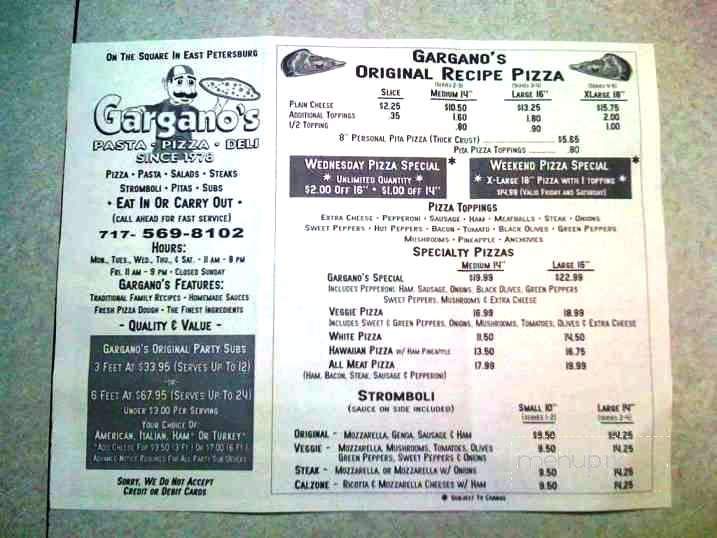 /3809377/Garganos-Pizzeria-and-Deli-East-Petersburg-PA - East Petersburg, PA