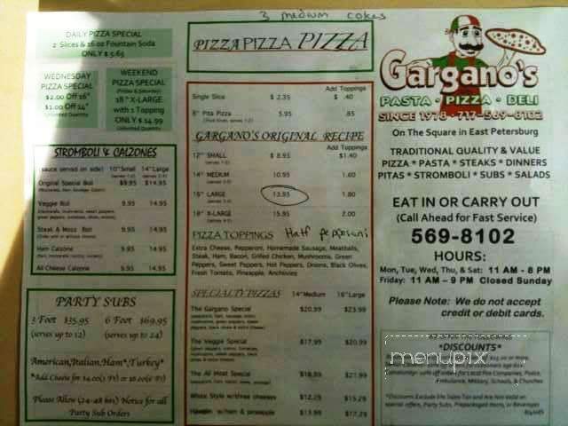 /3809377/Garganos-Pizzeria-and-Deli-East-Petersburg-PA - East Petersburg, PA